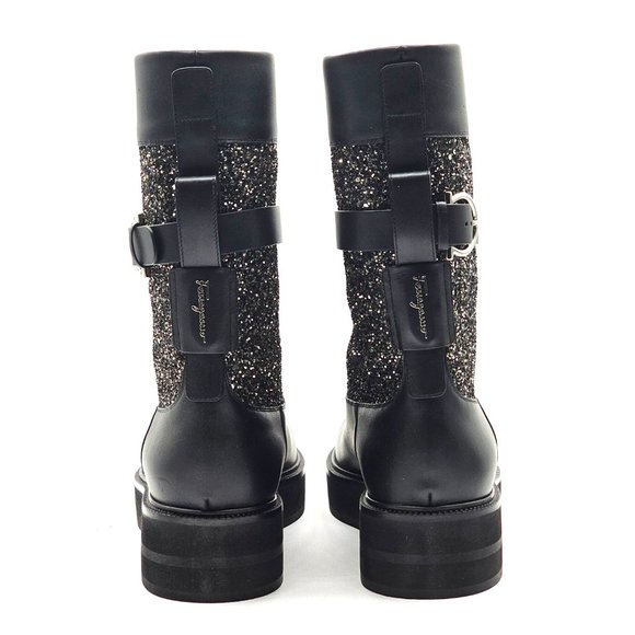 SALVATORE FERRAGAMO PARIS EMBELLISHED MOTO BOOTS - Picture 5 of 7
